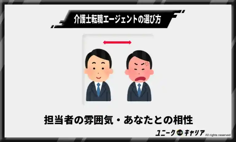 介護士転職エージェントの選び方4 担当者の雰囲気・あなたとの相性